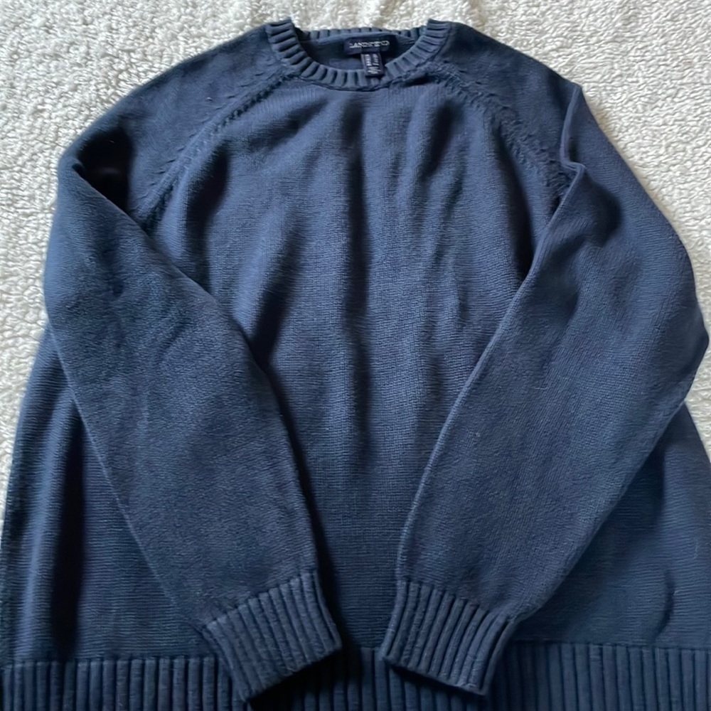 Mens XL Navy Sweater Lands End